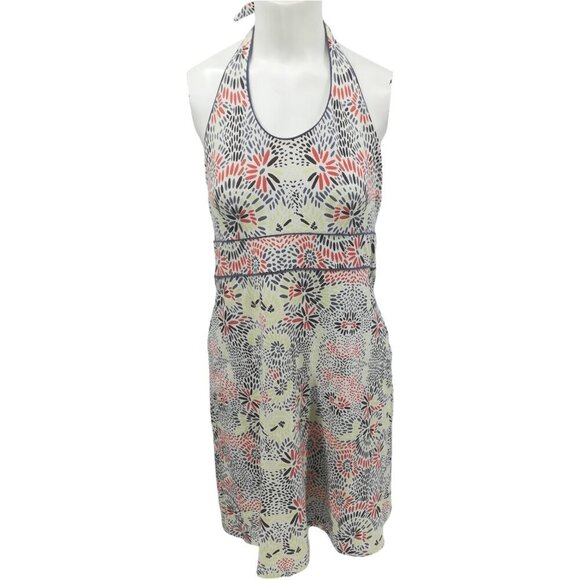 Title Nine Abstract Floral Halter Athletic Sheath Dress Size S Organic Cotton - Picture 1 of 10
